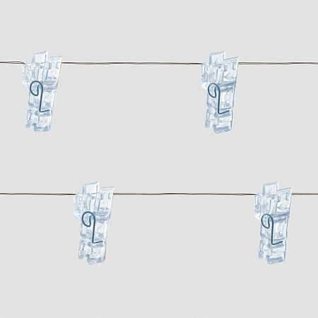 Гирлянда линейная CL574 Прищепки, статичная, 4,5м USB 2700K / 5000К